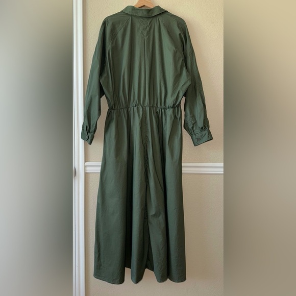 SOLD______Vintage 100% Cotton Button Front Long Sleeve Maxi Shirt Dress Size 18 - Picture 10 of 12